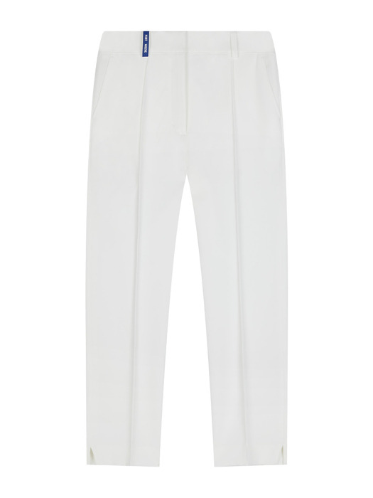 RUBBER PATCH PINTUCK PANTS - WHITE