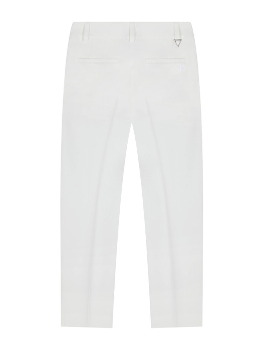 RUBBER PATCH PINTUCK PANTS - WHITE
