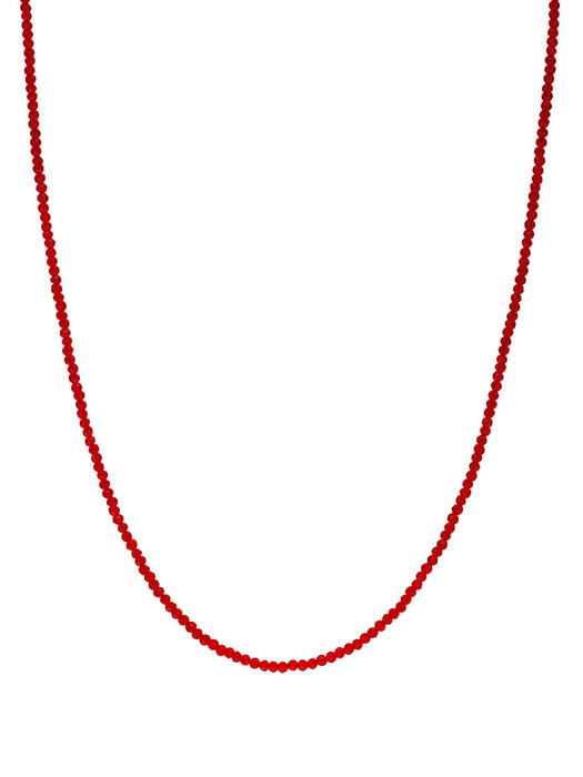선홍색 비즈 목걸이 A scarlet beads necklace