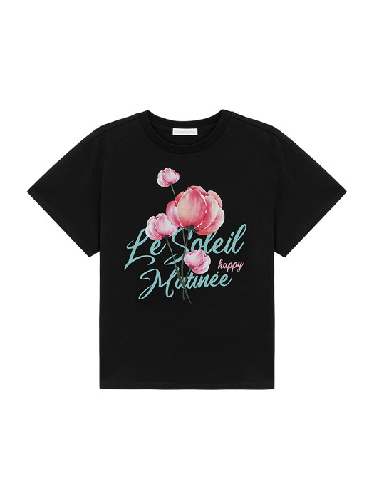 Watercolor Floral T-Shirts [BLACK]