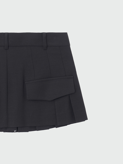 XIES Layered Pleats Skirt Belt - Khaki