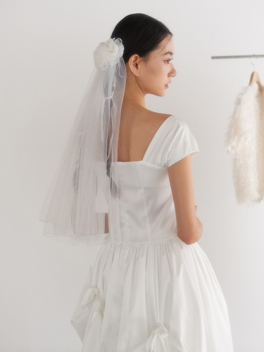 Bridal Bow Bow Dress_white