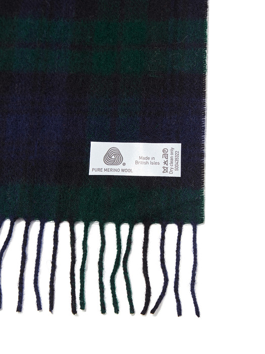 OPEN YY TARTAN WOOL SCARF, GREEN