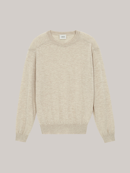 [단독] MERINO WOOL ROUND KN_OATMEAL