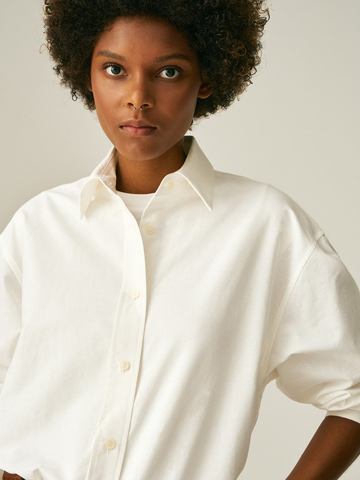 PLACKET POINT OXFORD SHIRT_IVORY