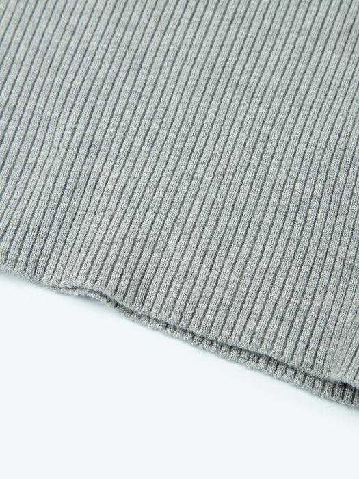 Logo Frill Knit Tube Top_gray