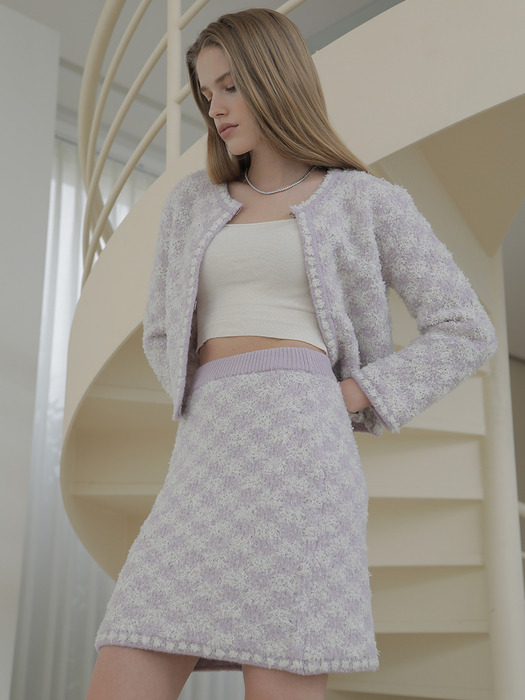 Helen Knit Tweed Skirt (Lavender)