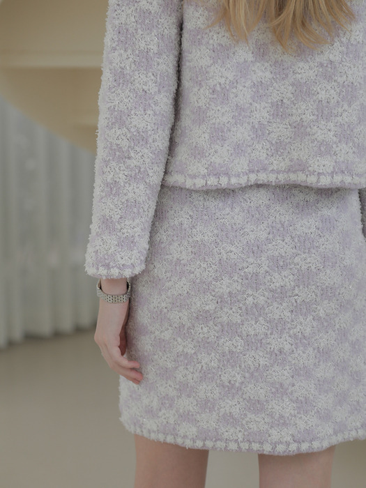 Helen Knit Tweed Skirt (Lavender)