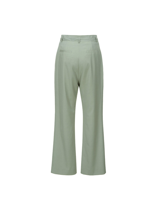 FRONT TIE TWO TUCK PANTS [KHAKI]