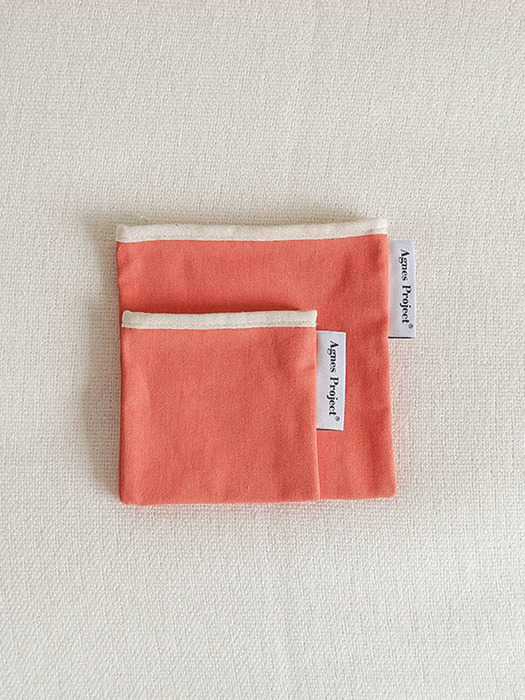  Square Color Pouch_Orange(2size)