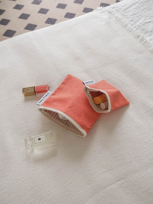  Square Color Pouch_Orange(2size)