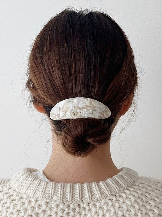 oar Classic Big Marble Barrette [Ivory Marble]