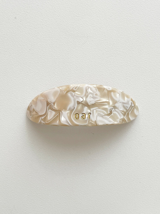 oar Classic Big Marble Barrette [Ivory Marble]