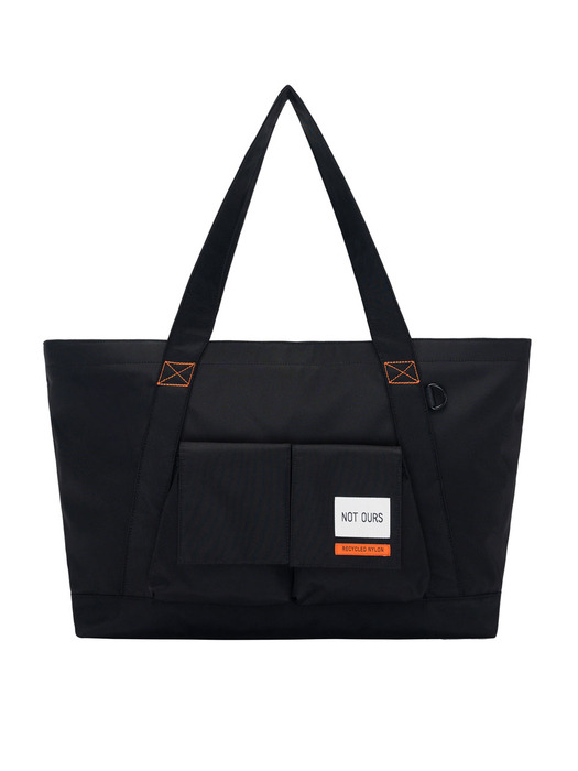 Recycled nylon utility big tote bag | Black