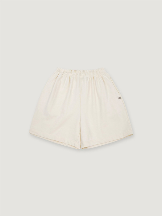 Button Sweat Shorts Cream