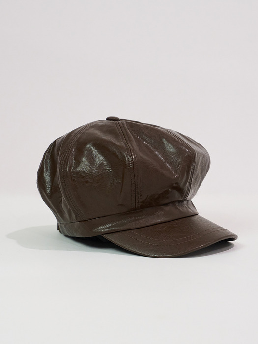 Leather Beret_Brown