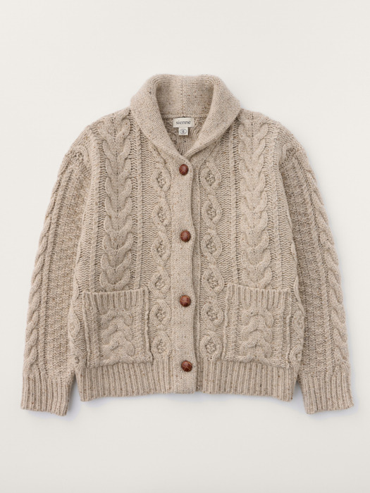 Robert Cable Cardigan (Oatmeal Beige)