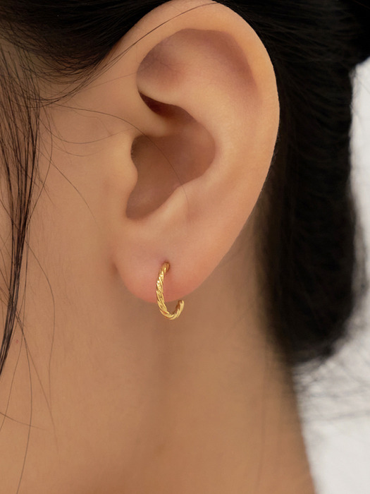 mini twist ring earrings (2colors)