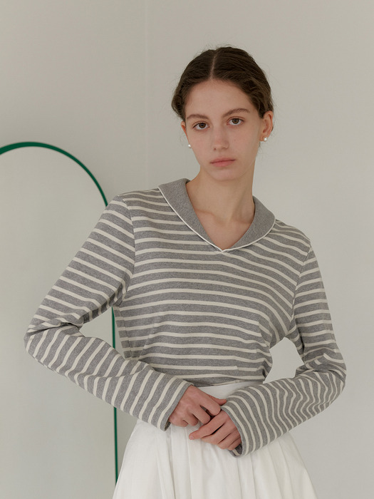 SAILOR STRIPE T-SHIRT_GRAY