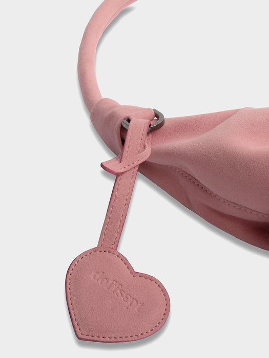 Suede Round Hobo Bag in Pink