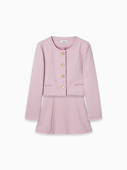 [SET] Bonita Neat Tweed Pink (Jacket+Dress)