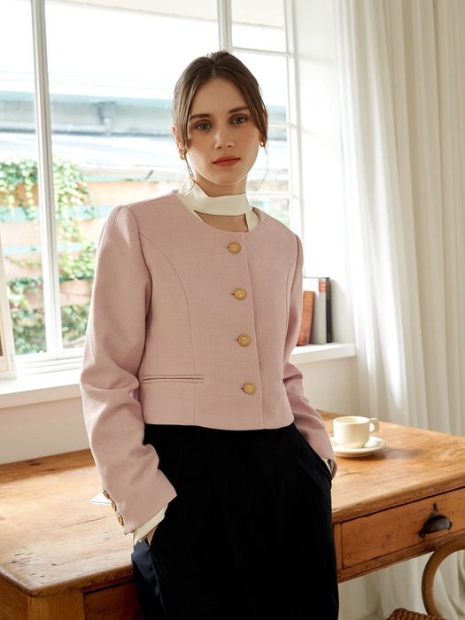 [SET] Bonita Neat Tweed Pink (Jacket+Dress)