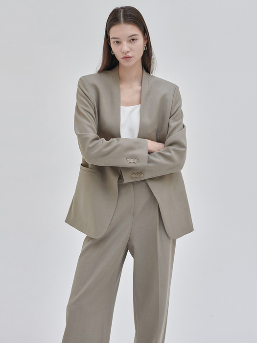 24SN collarless minimal jacket [S/BE]