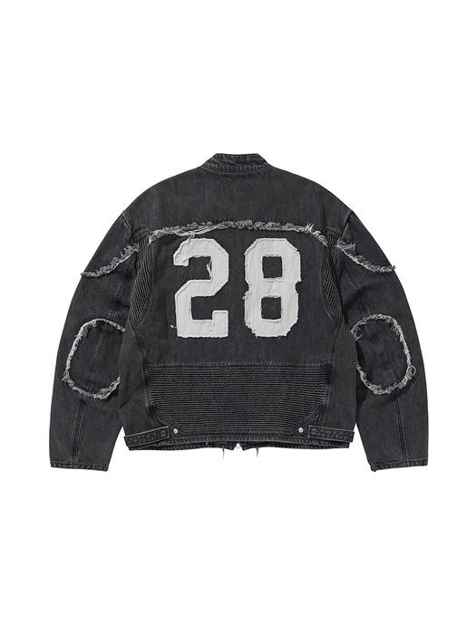 DENIM BIKER JACKET / BLACK