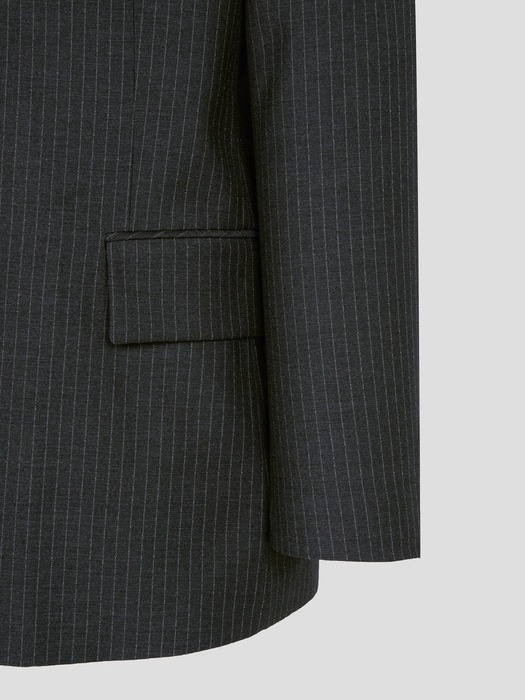 Stripe Semi Overfit Jacket  Dark Grey  (KE4211M034)