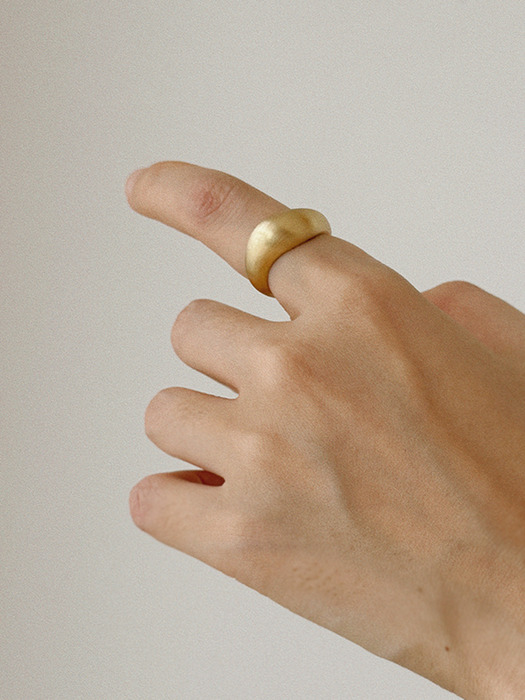 [Silver925] oar Cloud Volume Ring [무광골드]