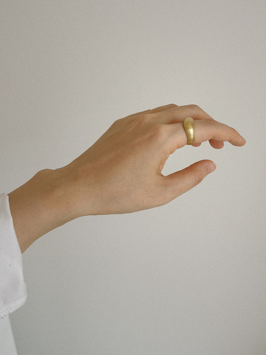 [Silver925] oar Cloud Volume Ring [무광골드]