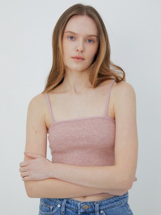 sparkle knit sleeveless top (dusty pink)