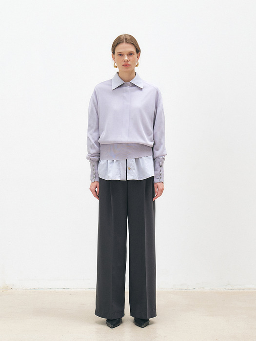 TFS ONE TUCK TROUSERS_CHARCOAL