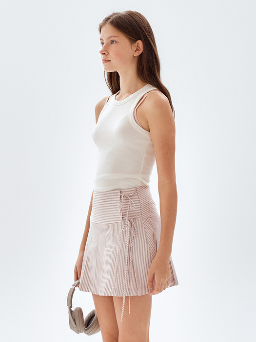 Line Pleated Mini Skirt