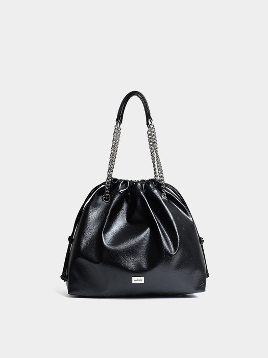 CH. SIDE TRAWSTRING BAG, BLACK