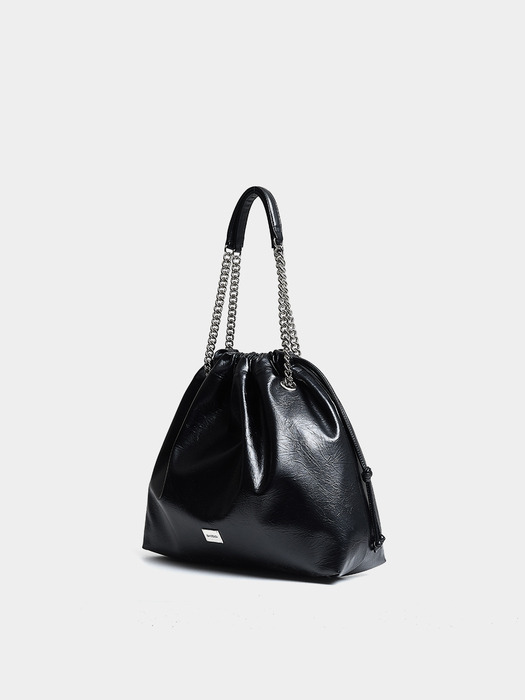 CH. SIDE TRAWSTRING BAG, BLACK