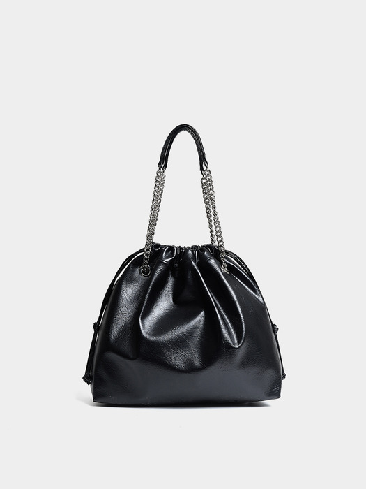 CH. SIDE TRAWSTRING BAG, BLACK