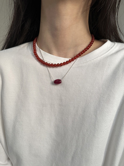 [925silver] Jelly bean necklace