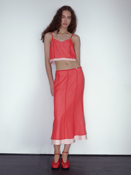 MJ S2 Amor Seer Layered Skirt / Red&Pink