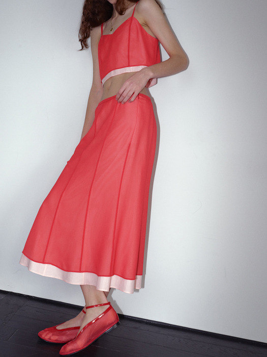 MJ S2 Amor Seer Layered Skirt / Red&Pink