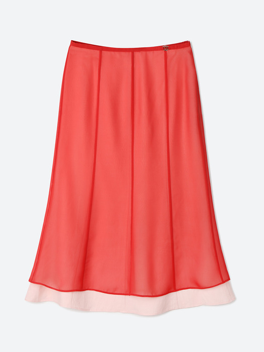 MJ S2 Amor Seer Layered Skirt / Red&Pink