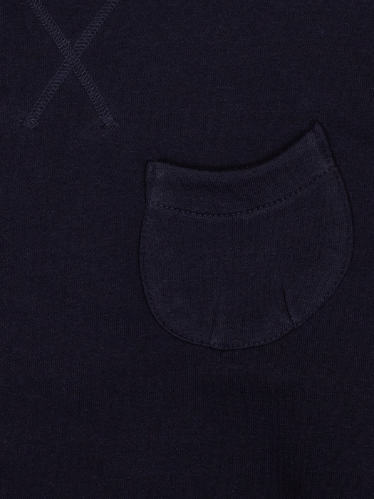 cotton short pocket sweat shirts (navy)