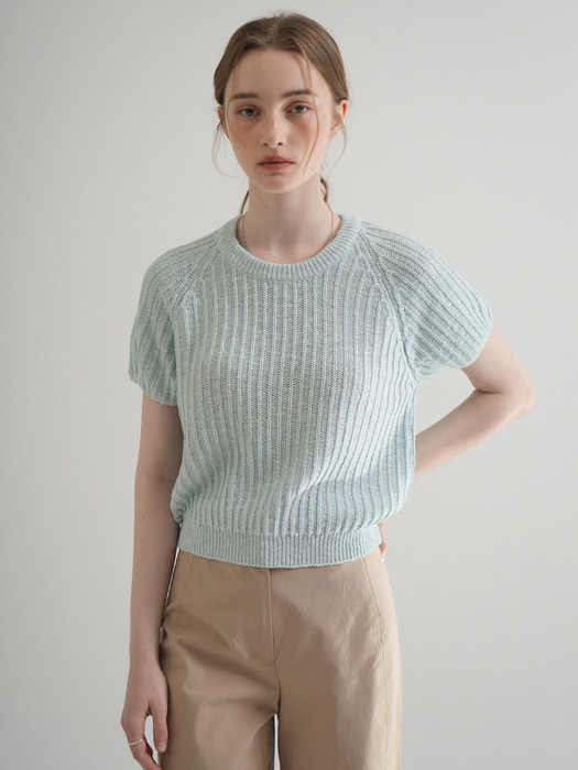 Summer Round Shirring Half knit (Mint)