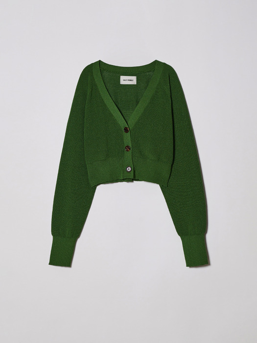 BACK FRINGE CARDIGAN [GREEN]