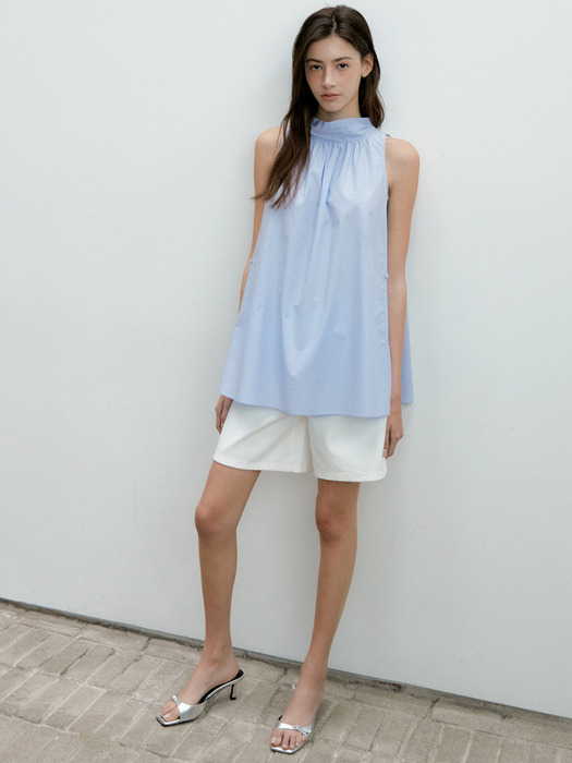 HALTER NECK TIE BLOUSE_2COLOR