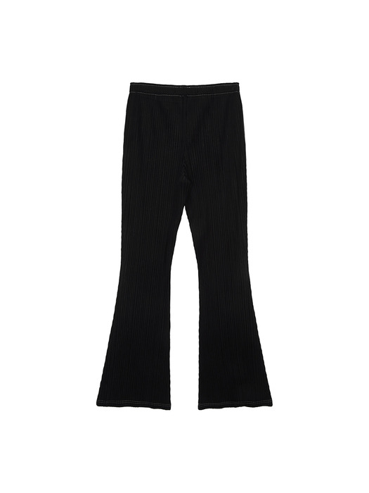 PLEATS STITCH LAYERED PANTS IN BLACK