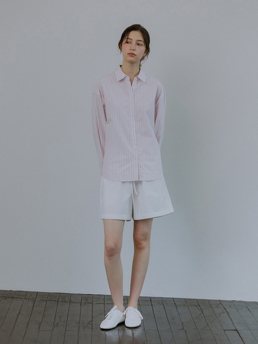 Stripe shirt by ICHIMEN (lavender pink)