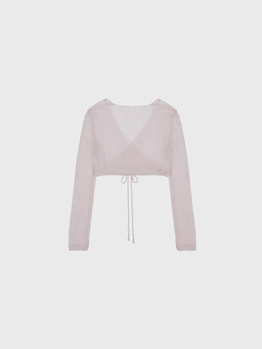 [단독] Mohair wrap cardigan (melange beige / light pink / dark gray)