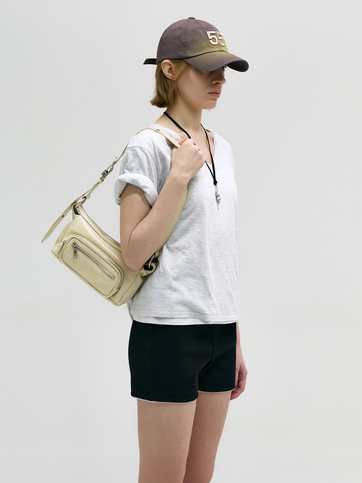 OUTPOCKET HOBO MINI_blond wood glossy plain