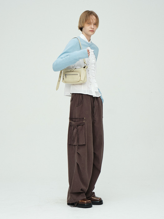 OUTPOCKET HOBO MINI_blond wood glossy plain